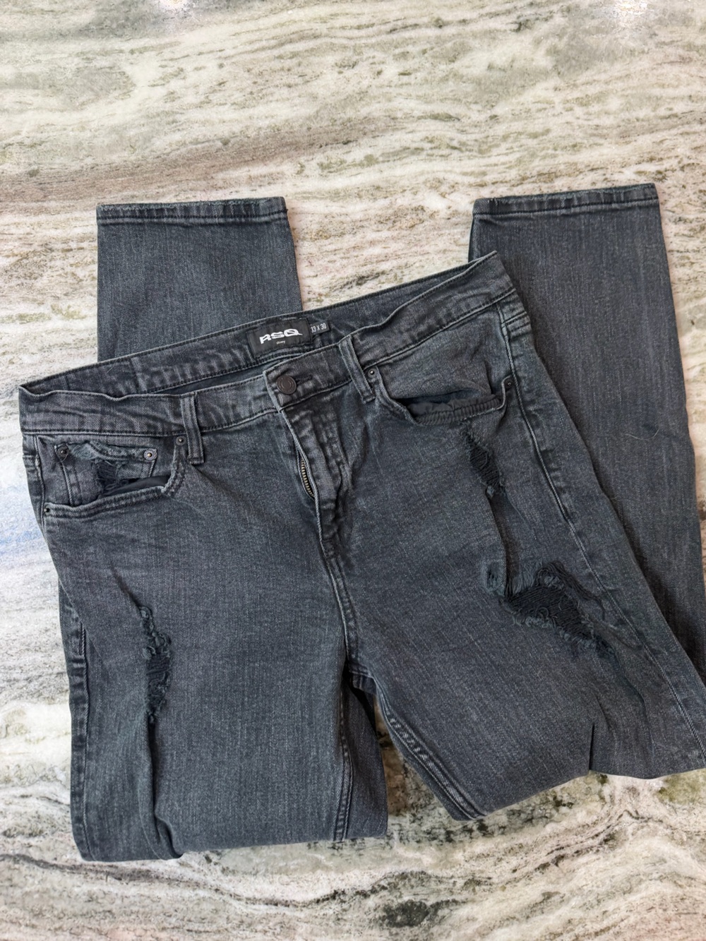 RSQ Men's Skinny Jeans in Charcoal Black Wash 30x30